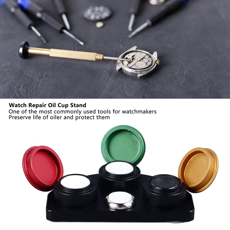 Watch Repair Oil Cup Stand Metal Ceramic Watchmaker Grease Holder