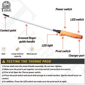 West Thorne Pro Cattle Prod, Newest Waterproof Cattle Prod Stick with LED Light, Rechargeable..