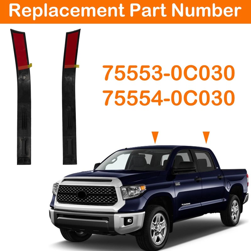 MIYIMORE 2PCS Rear Roof Drip Molding Trim Seal Kit, Compatible
