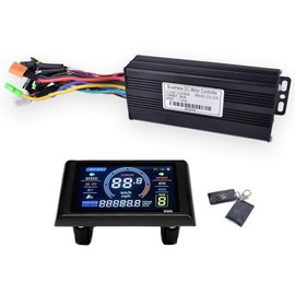 36V 48V 52V 60V Ebike Controller Kit 750W 1000W 30A Ebike Brushless Motor Controller with Colorful Ebike LCD Display Control Panel Sine Wave Electric Bike Controller Electric Scooter Speed Controller