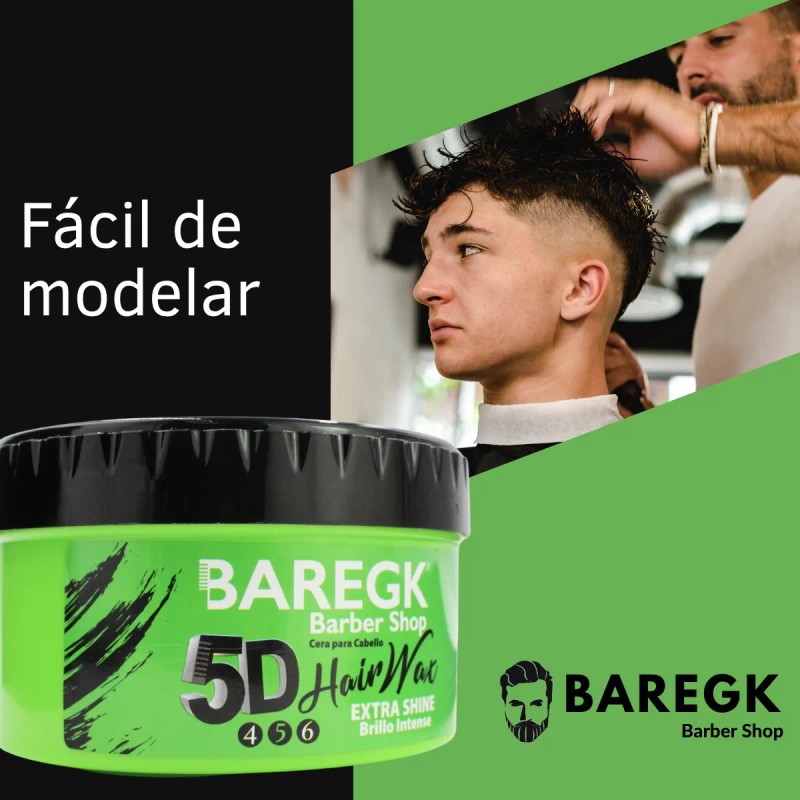 Cera Para Cabello Baregk 5d 400ml. Fijación Barberia Barber Verde