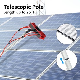 DYRABREST Water Fed Pole Kit Window Cleaning Brush Outdoor Window Glass Solar Panel Cleaning Extendable Telescopic Pole Water Fed Brush Spray Washer (US Stock)