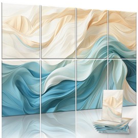 JanTech 8-Pack Acoustical Wall Panels 48x32 Inches Art Acoustic Panels Decorative Sound Dampening Panels for Studios, Offices, Theaters, Adhesive Included