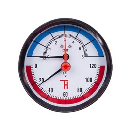 THERMIS Thermomanometer connection from the rear G1/2 (80 mm) 0-120°C (0-6 bar) temperature pressure gauge 3082