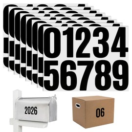 8 Sheets Black Mailbox Number Sticker for Outside, 4 Inch Self-Adhesive House Number Stickers 0-9, Large Numbers Stickers, Signs, Door, Cars, Trucks, Home, Business, Address Numbers