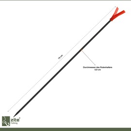 Zite Fishing Rod Holder 75 cm - V Rod Holder with Line Groove - Rod Rest Fishing - Rod Pod Alternative Made of Fibreglass (Pack of 10)