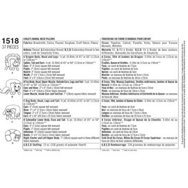 Simplicity Sewing Pattern 1518: Child's Animal Neck Pillows, Size OS