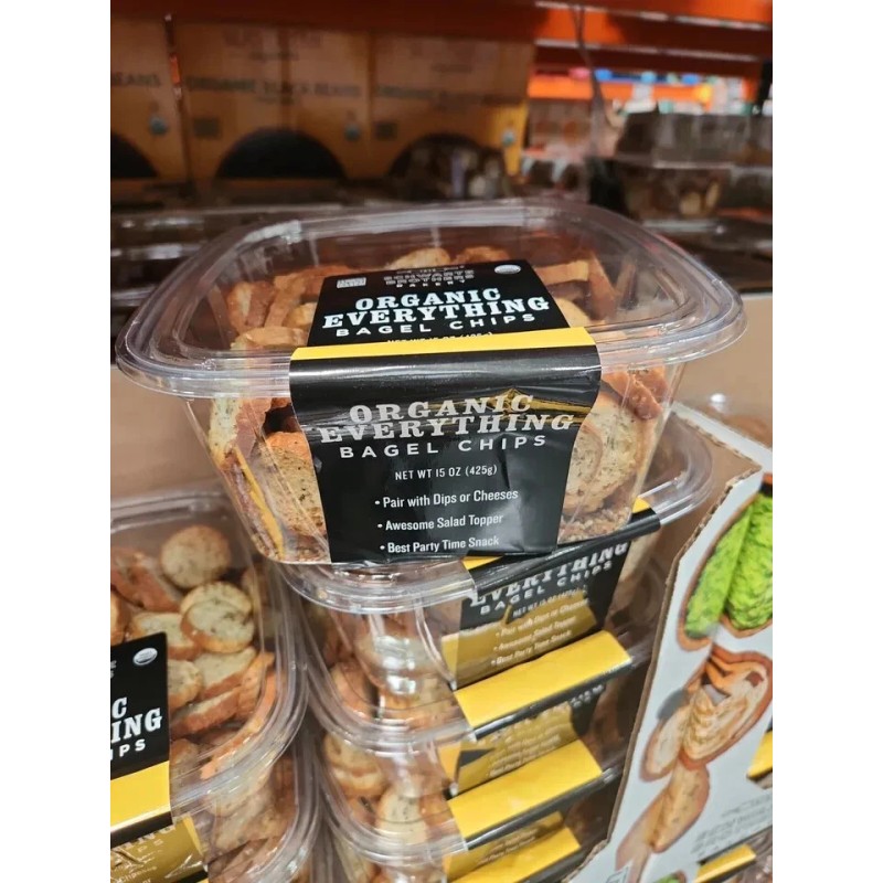 Barkery 4 PACK - Organic Everything Bagel Chips 15 Oz,