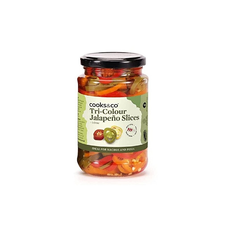 Cooks & Co Tri-Colour Jalapeno Slices, 290 g