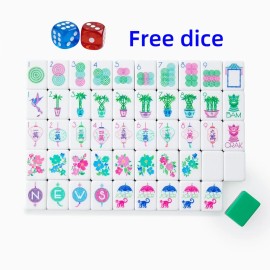 Elegant 160 Tiles With Hand Painted Mah Jongg Set American Mahjong Set for Mother'S Day Anniversary GiftSize: 1.26*0.95*0.63 Inch, Color: Green Monkey