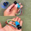 Gebildet 16mm 12V-24V/5A Momentary Switch, Speaker Horn Black Push Button