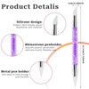 10PCS Nail Art Gel Carving Pen Rhinestone Handle Silicone Nail