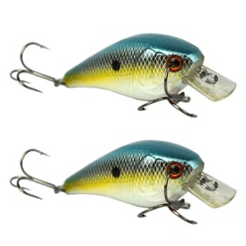 Tackle HD 2-Pack Square Bill Crankbait, 2.75" Lipped Rattle Crankbaits with Fishing Hooks, Top Water Fishing Lures for Crappie, Walleye, Perch, or Bass Fishing, SX Shad