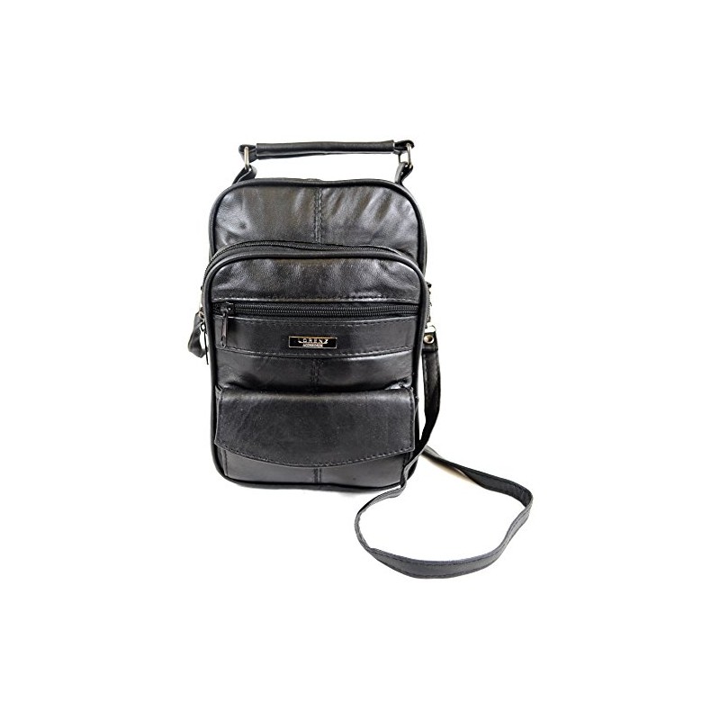 Mens/Ladies Super Soft Nappa Leather Shoulder/Carry Travel/Flight Bag with Multiple