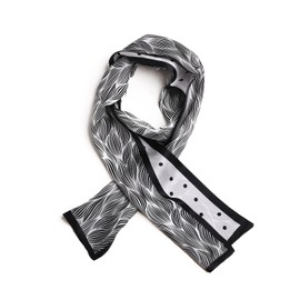 BREEZE NOUTHERLY Women's 100% Silk Scarf, Silk Scarf, 100% Silk, Colourful Luxurious Scarves, Warm & Soft, Black and white dots