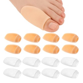 ZcrPrn Bunion Protector, Bunion Pads, 8 Pairs Toe Spacers for Bunions, Relieve Foot Pain from Friction for Women and Men(4 Pairs Skin Tone and 4 Pairs Transparent)