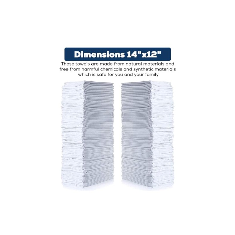 Simpli-Magic Cotton Shop Towels, Commercial Grade White, 90 Pack, Size: