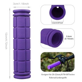1 Pair Purple Bicycle Grips Ergonomic for Children, Handlebar Grips Bicycle Grips Non-Slip Soft Rubber Handlebar Grip for MTB Mountain Bike Handles