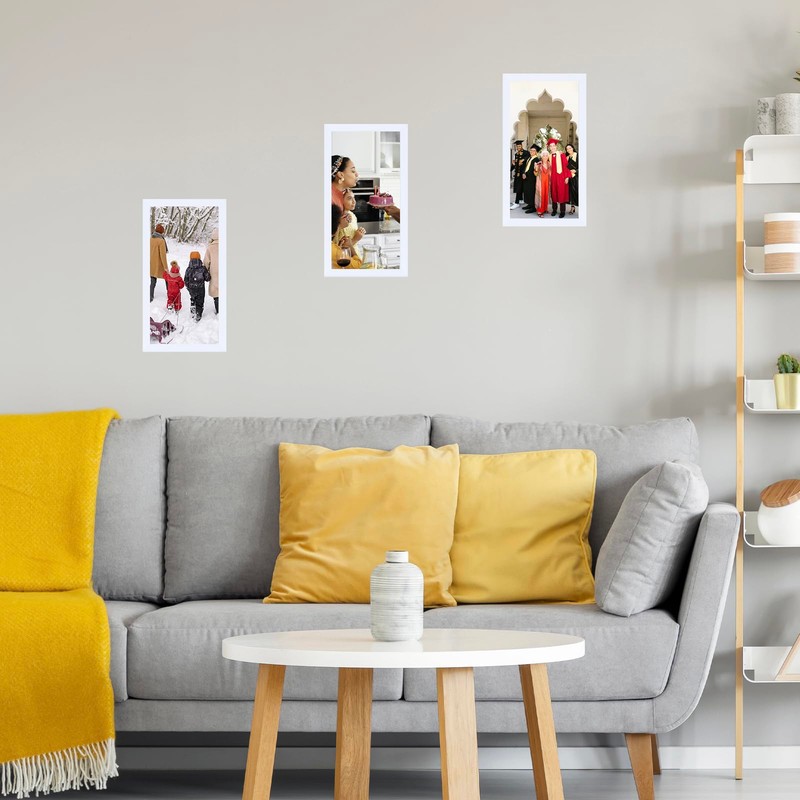 JCJMY 6x12 Picture Frame White for Wall Hanging, Wall Mounting