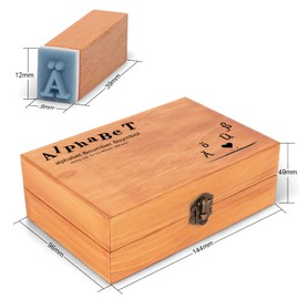 Alphabet Stamp Set, 84 Pieces Alphabet Letter Stamps, Wooden German Stamp Set, Vintage Alphabet Letter Stamps with Storage Box, Letters Number Symbol, for Art, Crafts