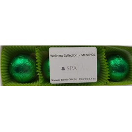Spa Pure Wellness Collection Citrus Mint - (4-Pack) Aromatherapy Fizzing Shower Bombs by Spa Pure