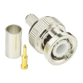 CTWHA 10PCS BNC Male Crimp Connector Video Header Solderless Cold Crimp 3 Piece Header for Coaxial Cable RG58 RG142 LMR195 Antenna Radio Scanner Wireless Sensors Cable Testers