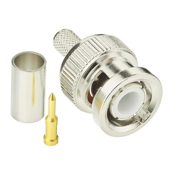 CTWHA 10PCS BNC Male Crimp Connector Video Header Solderless Cold