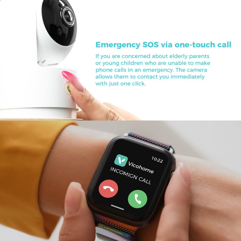 Vicohome 2K Indoor Security Wired Camera, Plug-in, AI Tracking, 24/7
