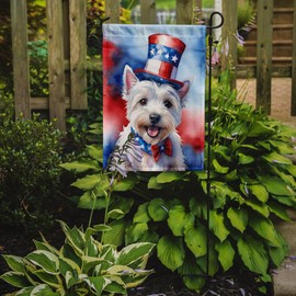 Caroline's Treasures DAC5818GF Westie Patriotic American Garden Flag Mailbox Flag Decorative Yard Flag Banner Outside Patio Artwork Yard Flower Beds, Garden Size, Multicolor