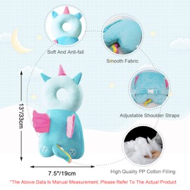 JINYJIA Baby Head Protection, Breathable Baby Head Protective Pads, Adjustable Baby Protective Pillow, for Toddlers Crawling and Learning to Run, for Children from 4 to 24 Months, Angel