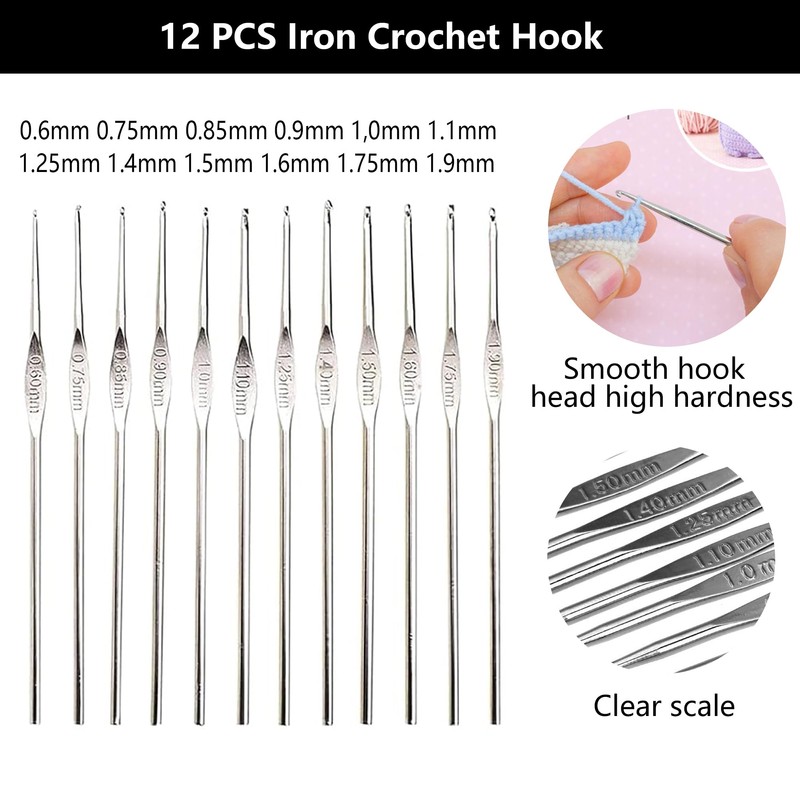 laeeyin 100-Piece Crochet Hook Set, Colourful Crochet Hooks Set, Soft