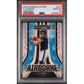Graded 2023 Panini Rookies & Stars CJ Stroud #AI13 Airborne Rookie RC Football Card PSA 10 Gem Mint