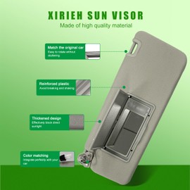 Sun Visor Fit for Nissan Titan 2017 2018 2019 2020 2021 2022 2023 2024 Replace 96401-EZ10 with Vanity Light/with Makeup Mirror (Gray(Left Driver Side))