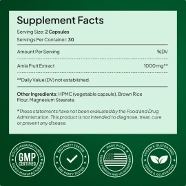 Alevia Cápsulas Orgánicas Amla De 1000 Mg Grosella Espinosa                                                                                           