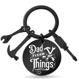 ichrati Stocking Stuffers for Men Adults Cool Dad Birthday Gifts Best Dads ever Gift for Fathers Day Presents Idea from Daughter Son Funny Father’s Day Dad Fixer of Things Hammer Key Chain (Black)