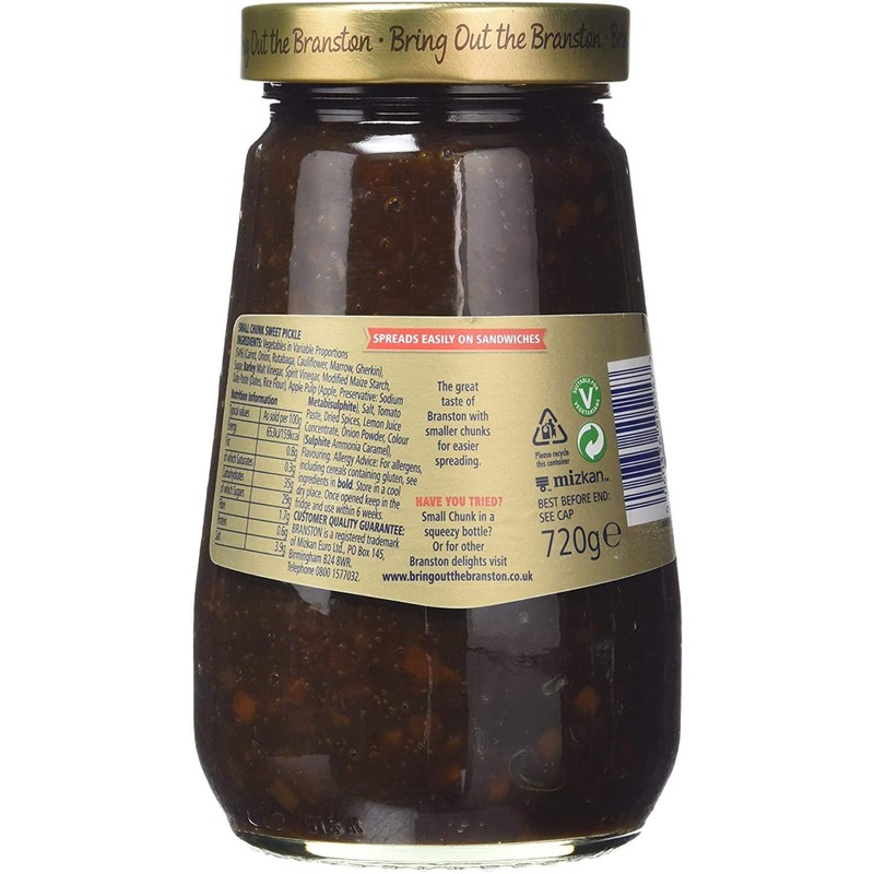 Branston Small Chunk Pickle, 720g, Spreads Easily on Sandwiches, Pack