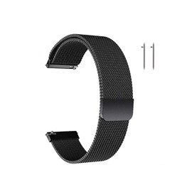 Metal Watch Straps, Mesh Quick Release Bracelet with Magnetic Closure for Men and Women, Smartwatch and Traditional Watch, 16 mm/18 mm/20 mm/22 mm, Silver/Black, black, Casual