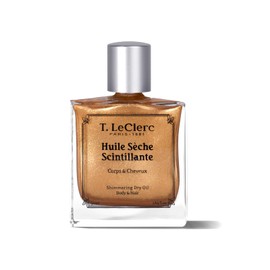 T. LeClerc Shimmer Dry Oil Multi-Purpose Body Oil - Luxurious Shine & Hydration for Face, Body & Hair Powdery Frangipani Scent Non-Greasy Shimmering Body Oil Made in France 1.69oz