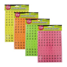 216 Preprinted Price Garage Sale Labels (Asst: Colors)