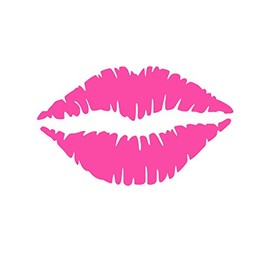 Kiss Mark Lips Vinyl Sticker Decal (Pink, 4" x 2.5")