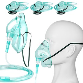 Agooteam 3 Pack Oxygen Mask for Adult Face with 7' Tube & Adjustable Elastic Strap- Size XL