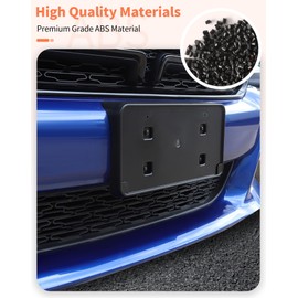 Summleaf for Dodge Charger Front License Plate Mount Bracket Frame Number Plate Holder Registration Plate Frame Exterior Accessories ABS(Black 2015+)