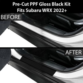 BOGAR TECH DESIGNS Precut Made for Subaru WRX 2022+ Door Sill Anti-Scratch Resistant Paint Protection PPF Film Kit Cover, Piano Gloss Black