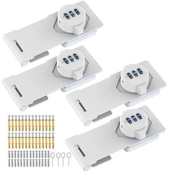 MeBantoo Household Cabinet Password Hasp Locks, Cabinet Locks with Combination,