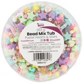 CousinDIY Bead Tub-Pastel Hearts & Star