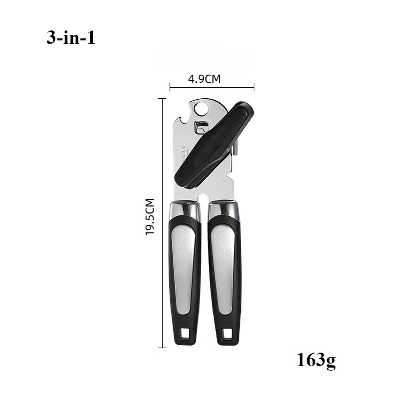 3-Piece Manual Can Opener Set for Kitchen Use – Stainless