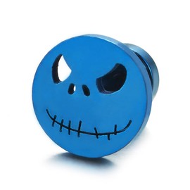 2pcs Little Monster Stud Earrings in Blue Steel for Men Women, Screw Back, Rock Punk Hipster(CA)