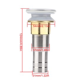 Floor Drain, Floor Drain Bouncing with Strainer Anti‑Clogging Plug 304 Stainless Steel for RV Camper Yacht Boat Toilet Shower Room Etc.