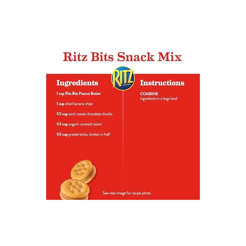 RITZ Bits Peanut Butter Sandwich Crackers 12 Pack 3 Ounce