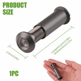 High-Definition Wide Angle Door Viewer Zinc Alloy Durable Peephole with Privacy Cover Wide Angle Front Door Spy Hole Grey 14 mm for Installation in 35 to 55mm Thick Doors Perfect for Home Security